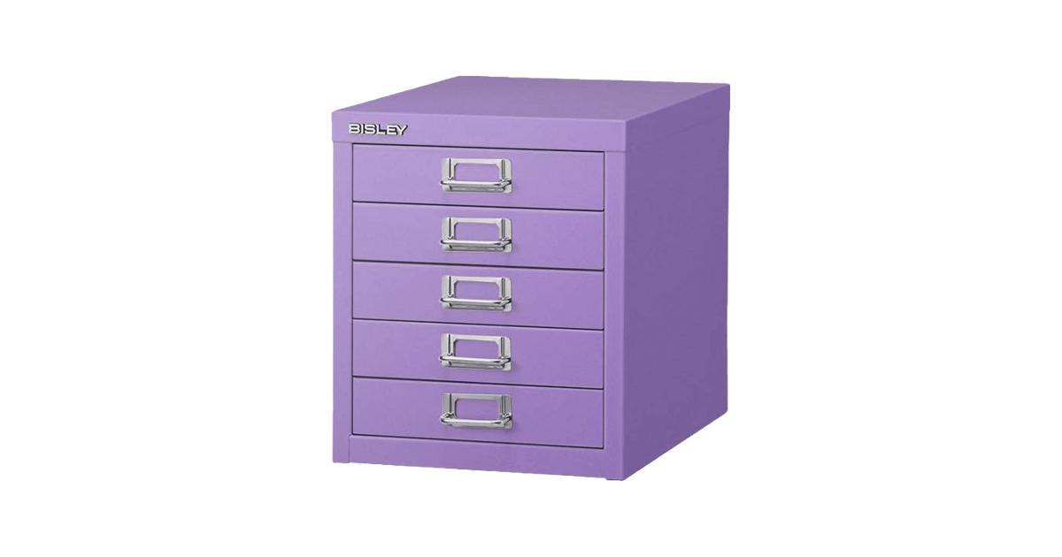 キャビネット A4サイズ 引き出し 5段 ラベンダー パープル 紫 おしゃれ